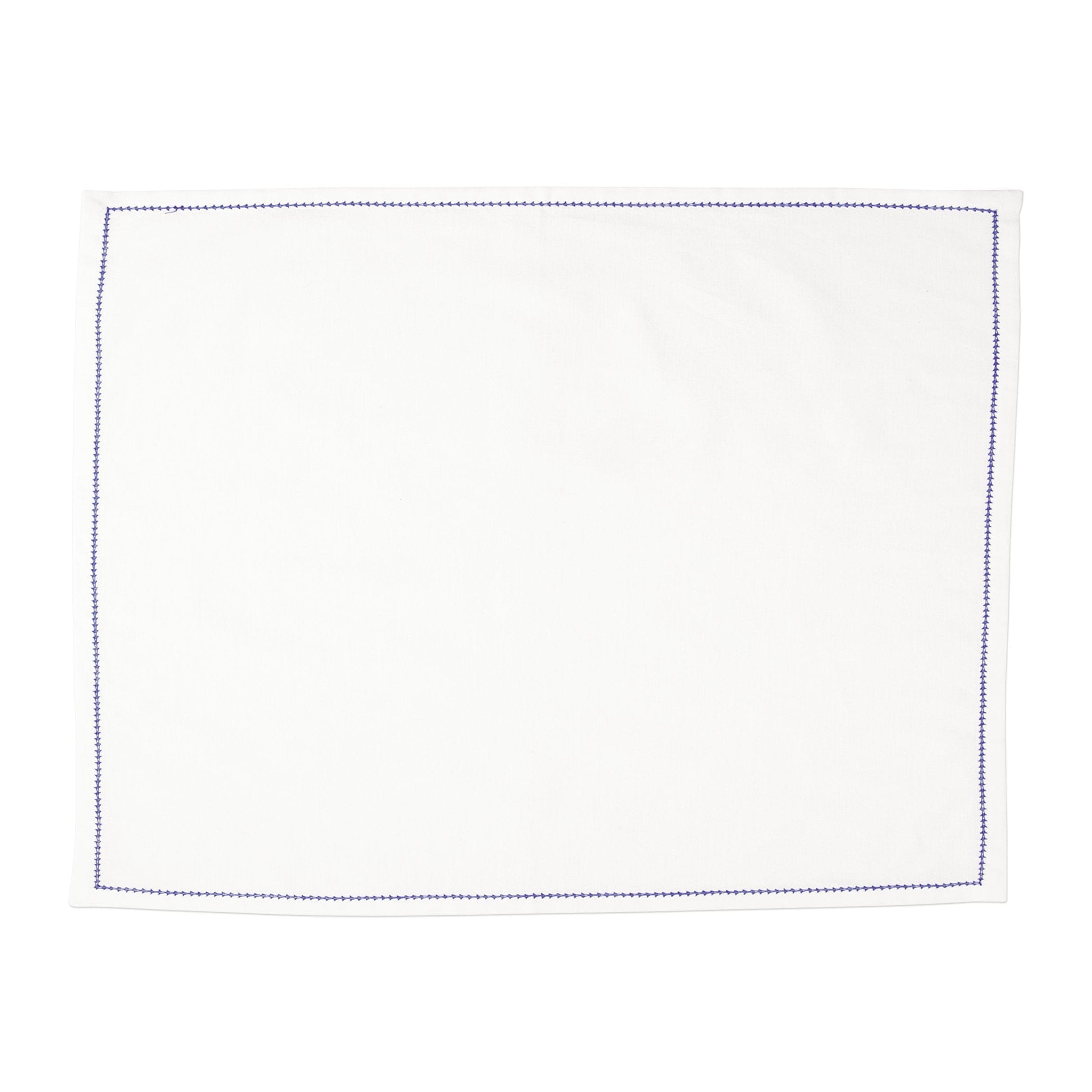 Blue Dotted White Linen Placemat, Set of 4