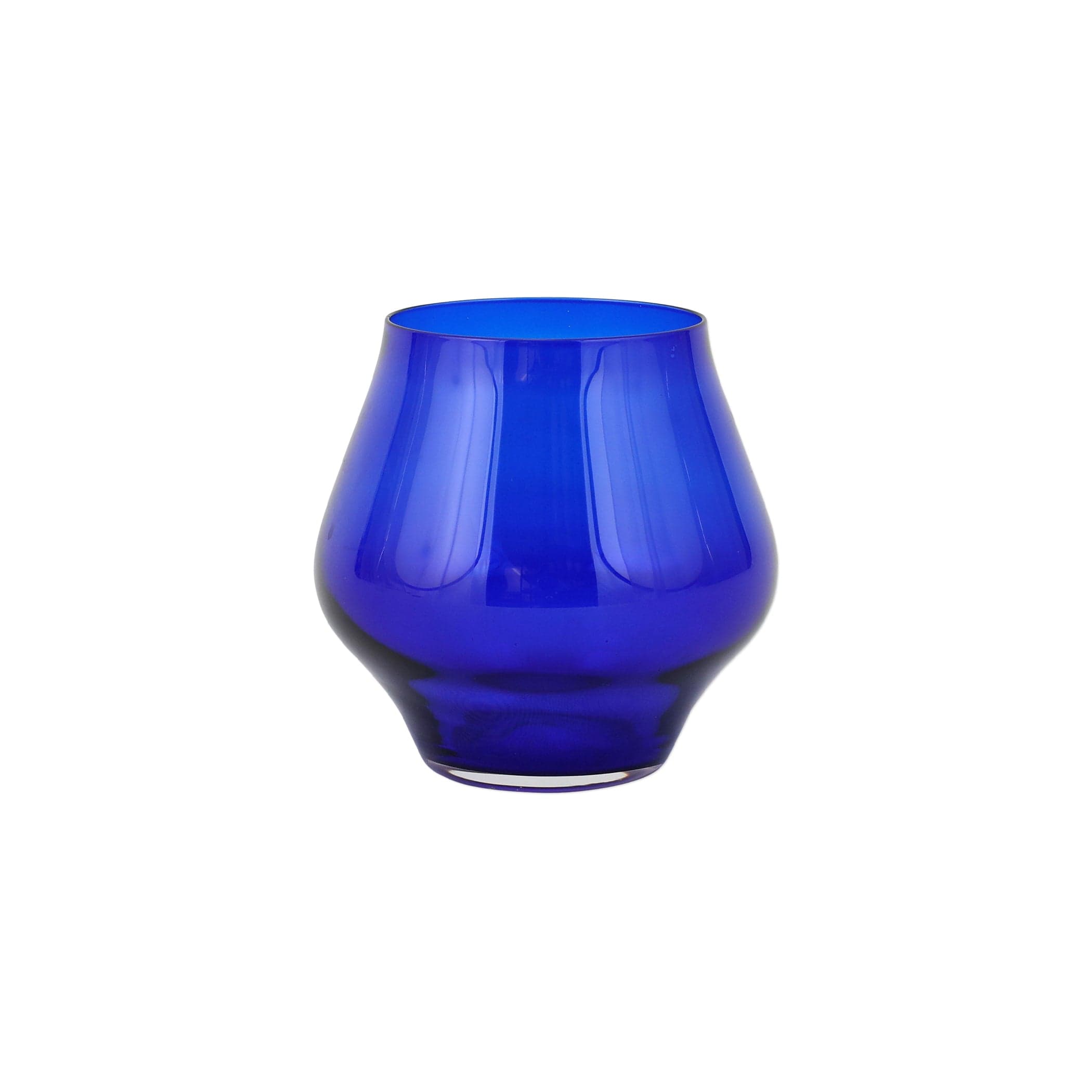 Vietri Contessa Blue Stemless Wine Glass