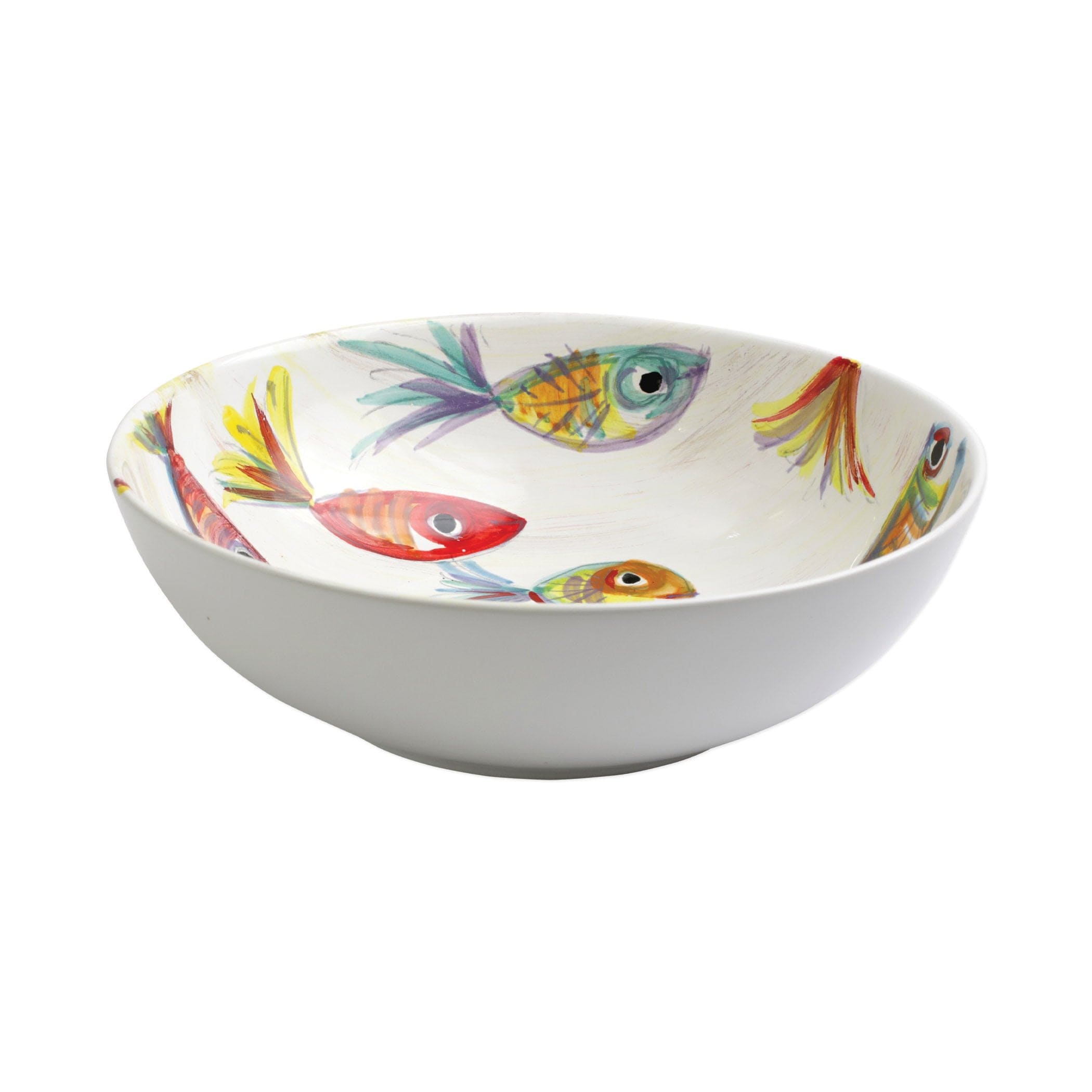 SICILIAN CERAMIC SALAD BOWL WITH FISH