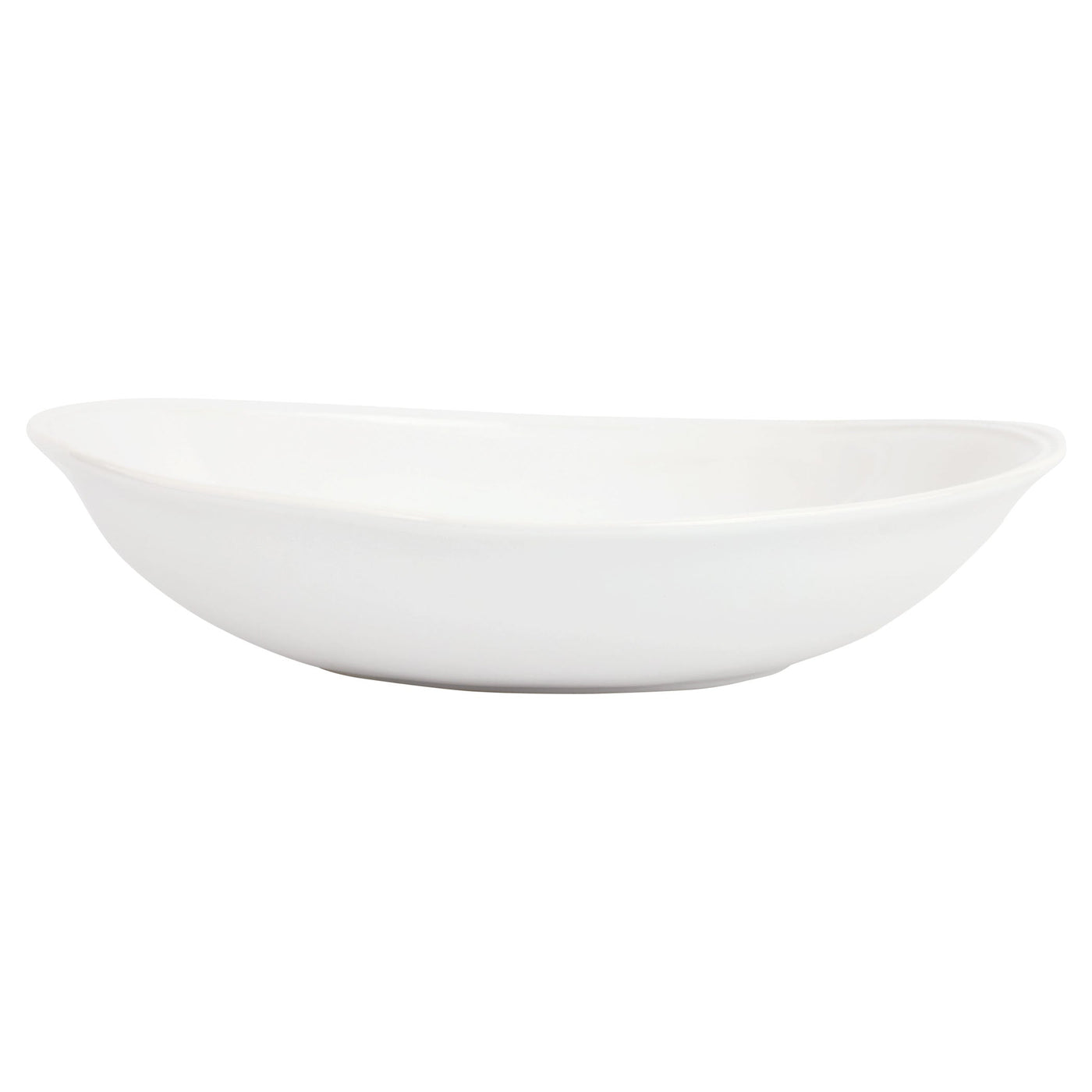 Aria White Oval Shallow Bowl