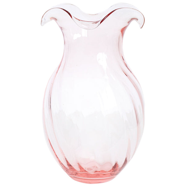 Hibiscus Glass Vertical Fluted Large Vase Alternate View 4