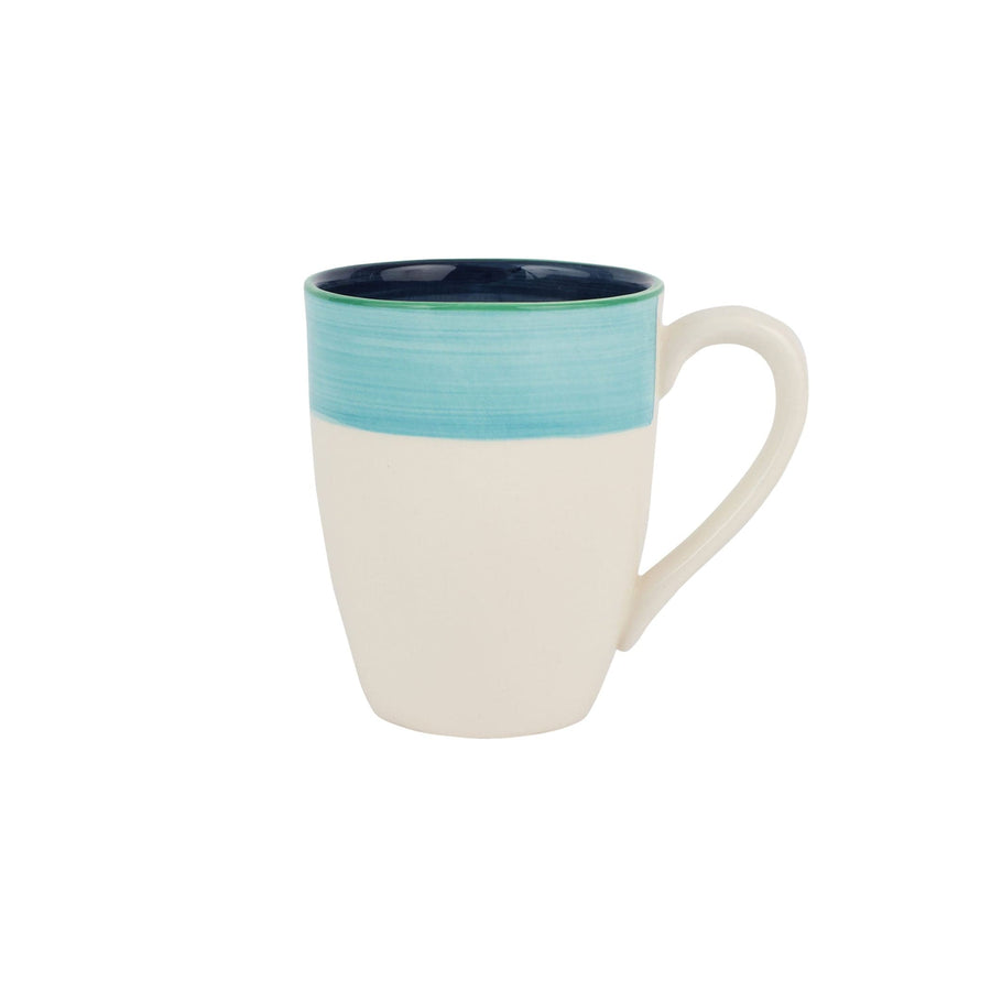 Lisbon Cobalt and Aqua Stripe Mug