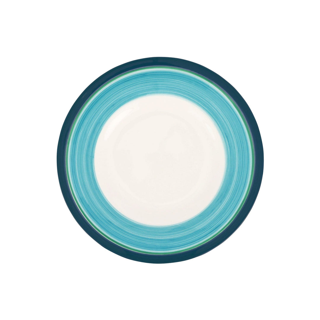 Lisbon Cobalt and Aqua Stripe Salad Plate