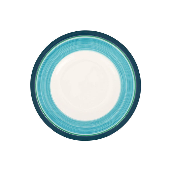 Lisbon Cobalt and Aqua Stripe Salad Plate