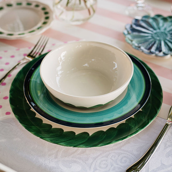 Lisbon Green Brushstroke Dinner Plate Alternate View 3