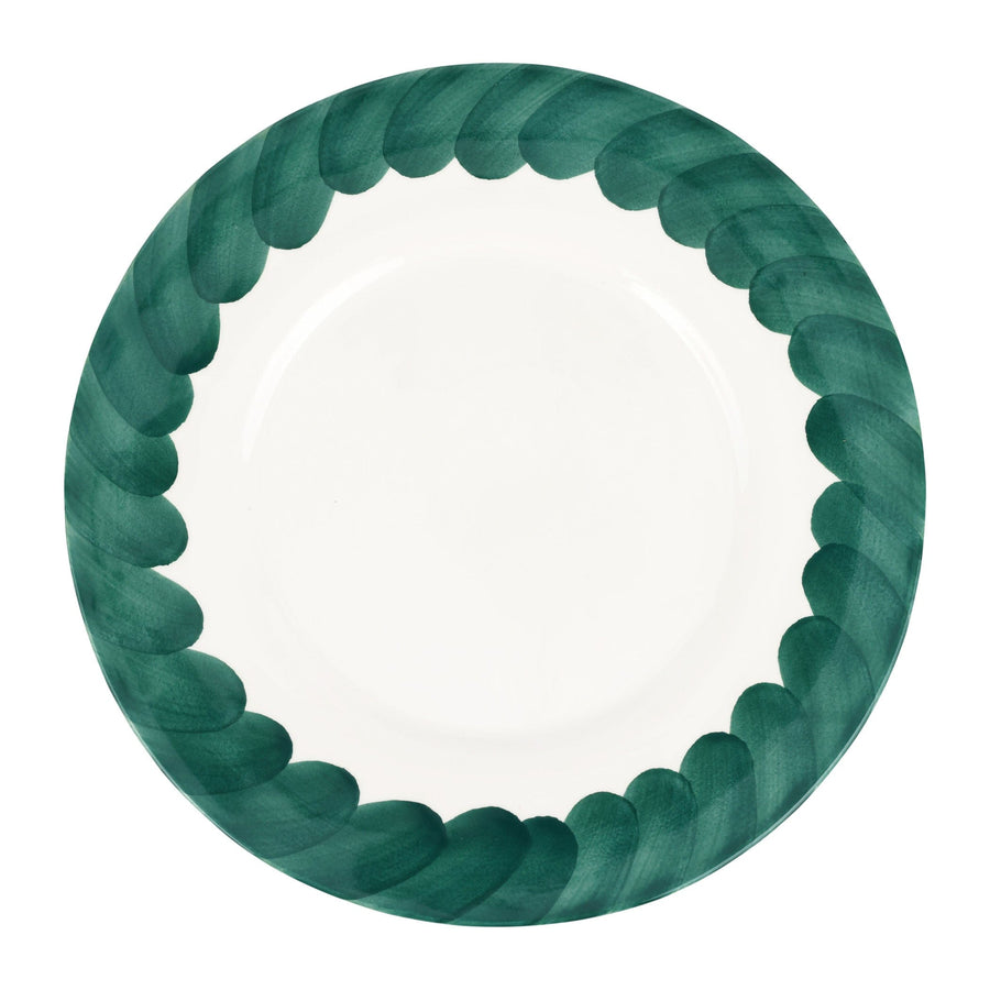 Lisbon Green Brushstroke Round Platter