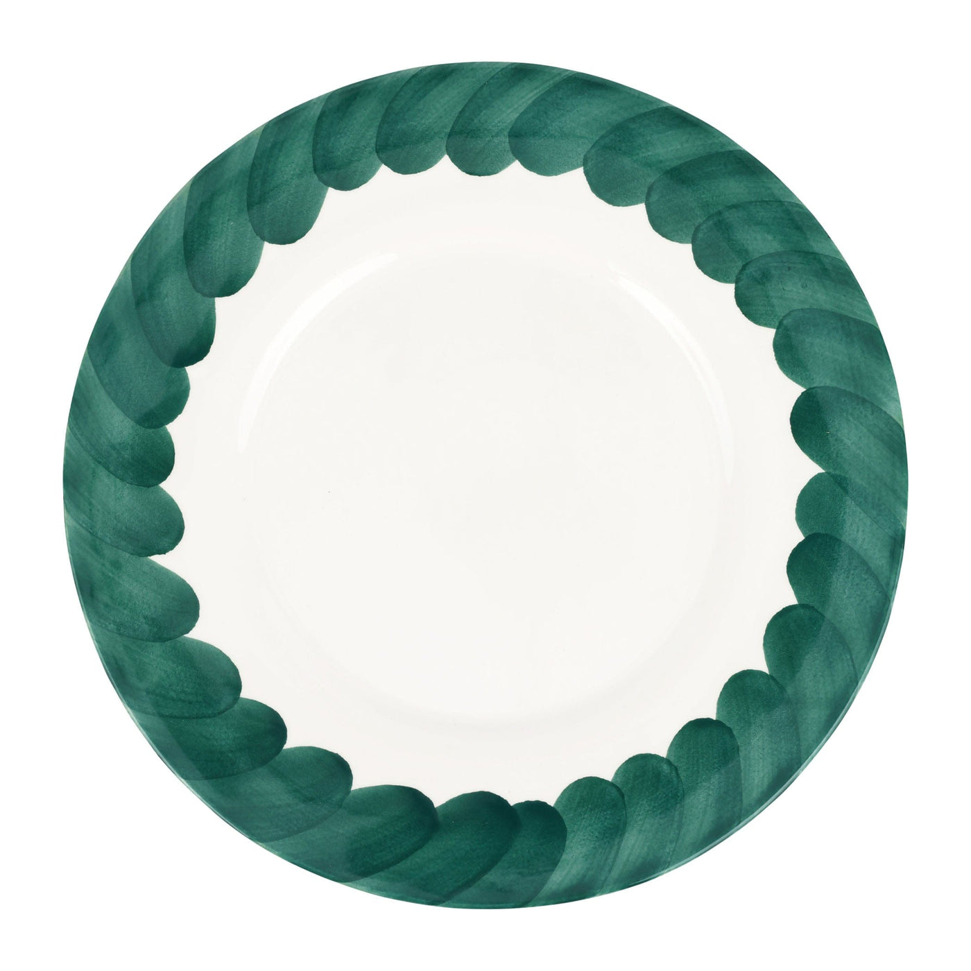 Lisbon Green Brushstroke Round Platter