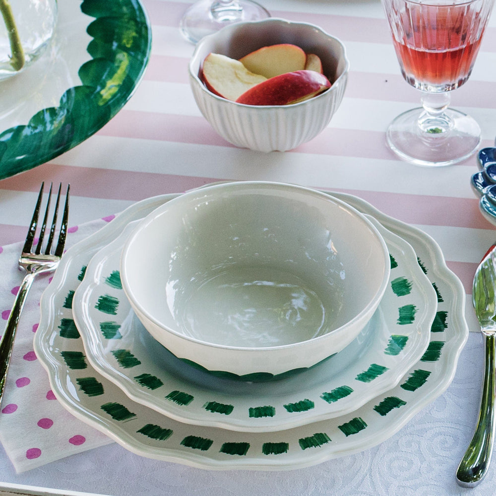 Lisbon Green Stitch Dinner Plate Alternate View 1