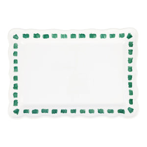 Lisbon Green Stitch Rectangular Platter