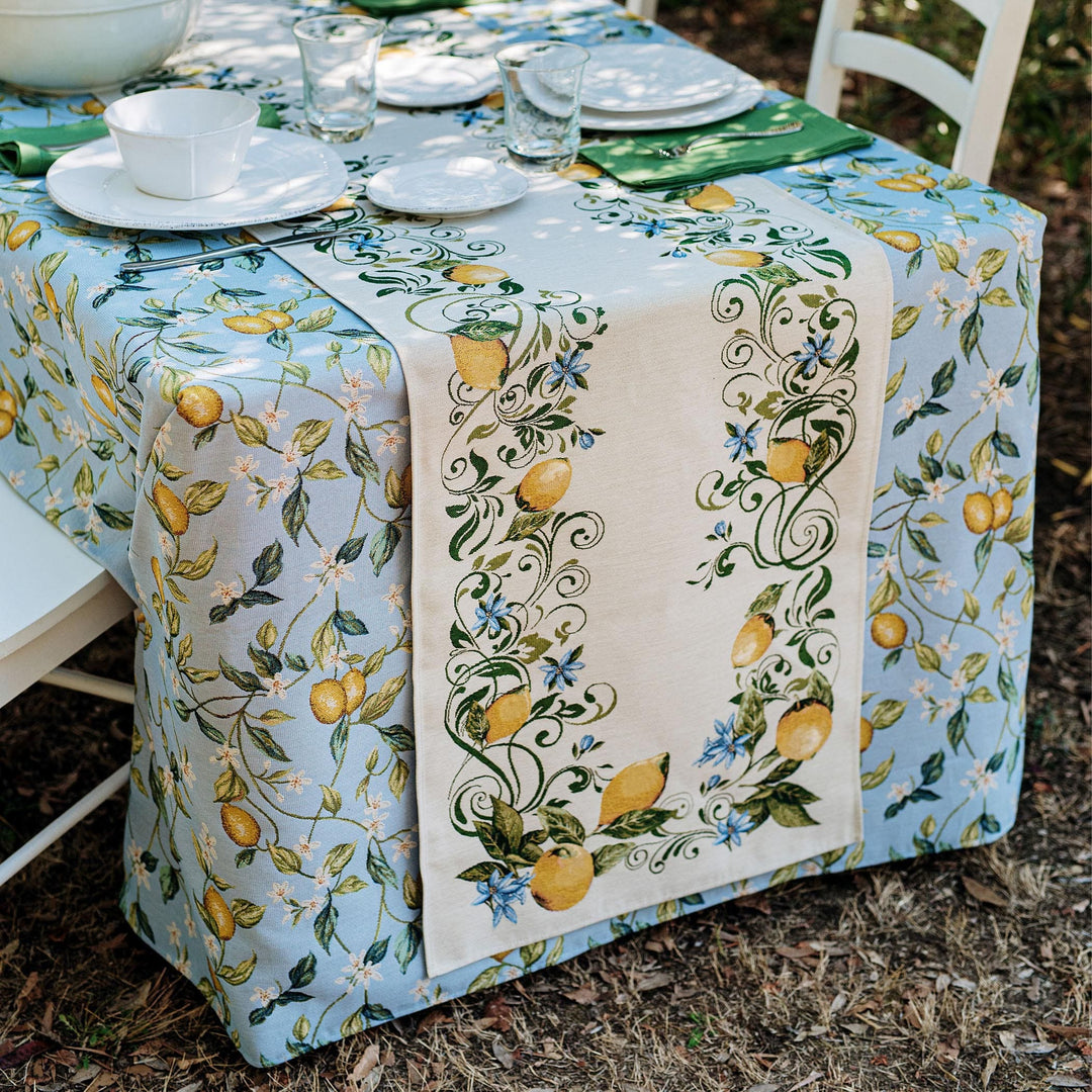 Tavola Lemons with Flowers Tablecloth Alternate View 5