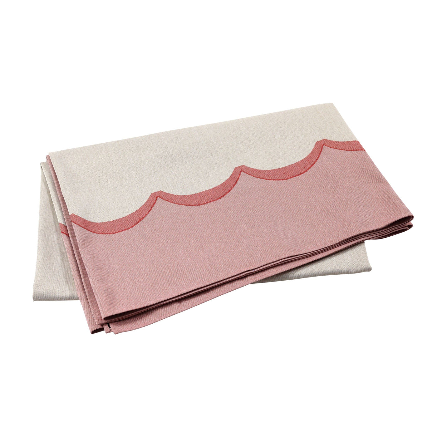 Tavola Pink Scalloped Tablecloth