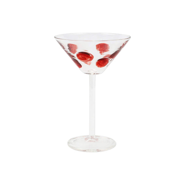 Drop Red Martini Glass