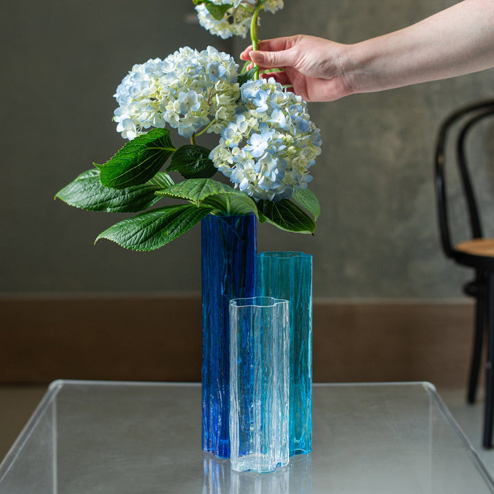 Flora Glass Blue Vase