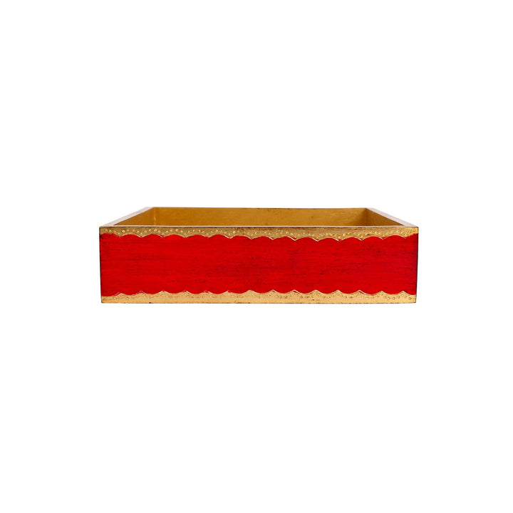 Florentine Wooden Accessories Red & Gold Dinner Napkin Holder