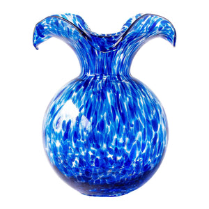 Hibiscus Glass Cobalt Tortoiseshell Medium Fluted Vase