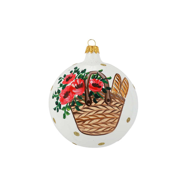 Ornaments Red Flower Basket Ornament