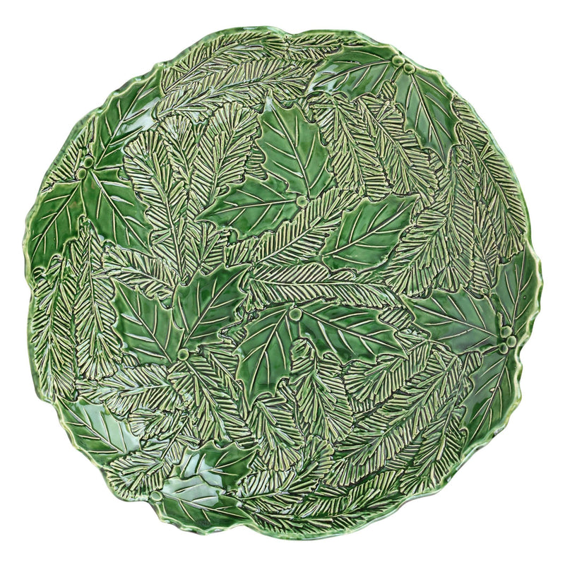 Lastra Holiday Green Figural Shallow Bowl