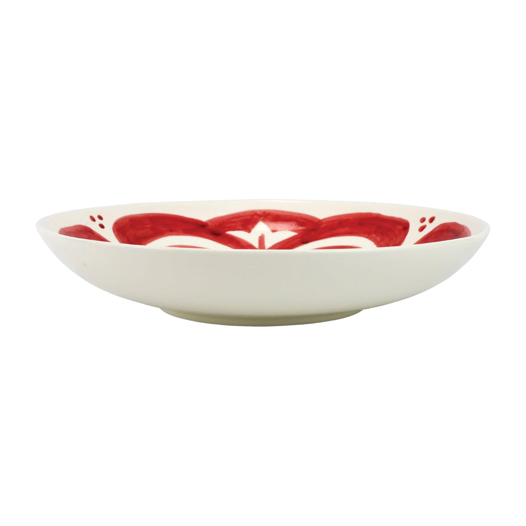 Mosaico Red Round Shallow Bowl