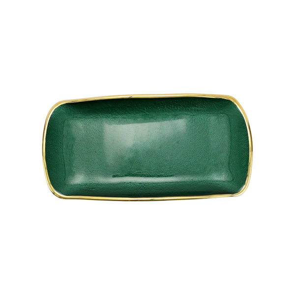 Metallic Glass Rectangular Tray