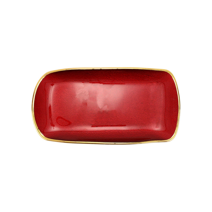 Metallic Glass Rectangular Tray