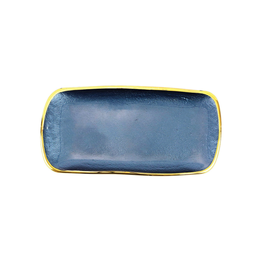 Metallic Glass Rectangular Tray