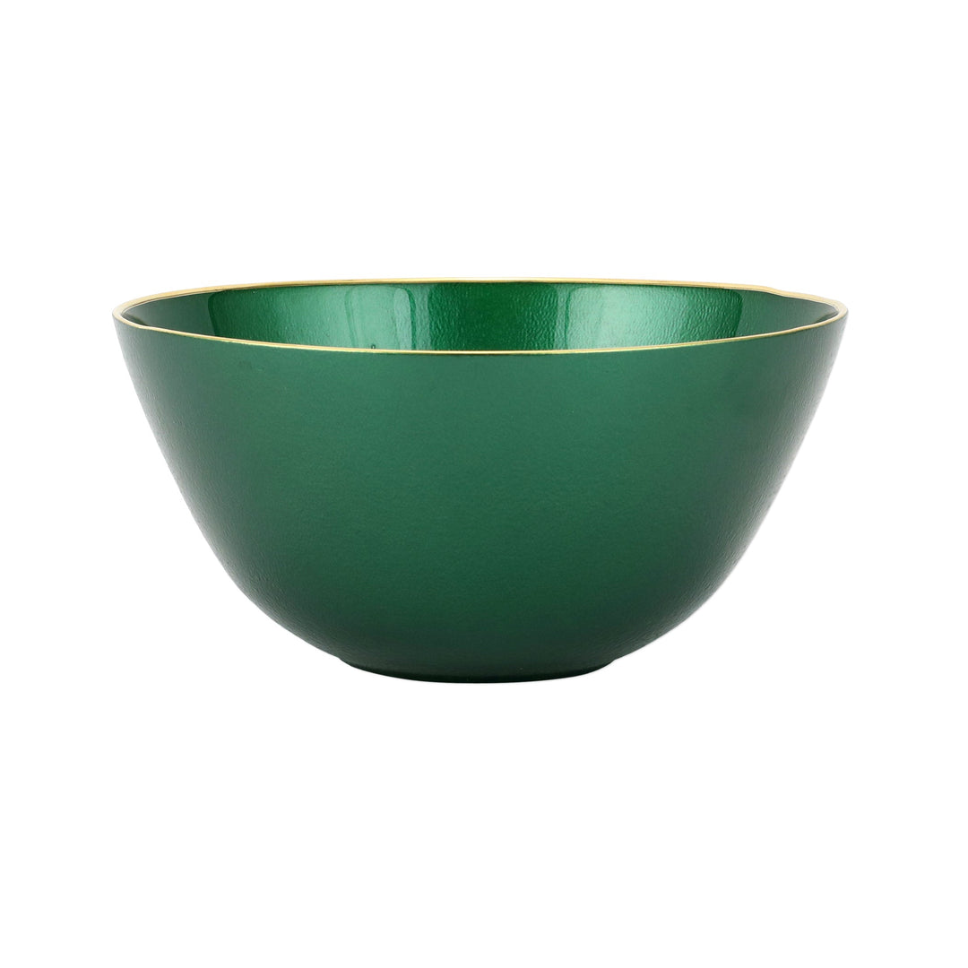 Metallic Glass Emerald Deep Bowl