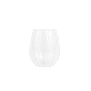 Nuovo Stripe White Stemless Wine Glass