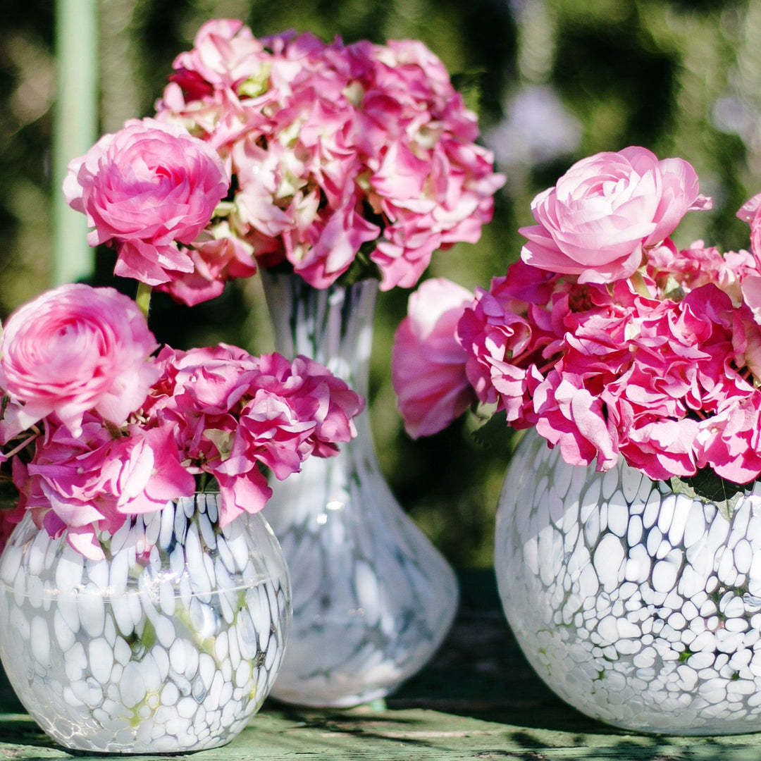 Nuvola White Small Fluted Vase