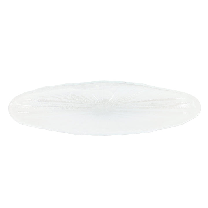 Onda Glass White Long Oval Bowl