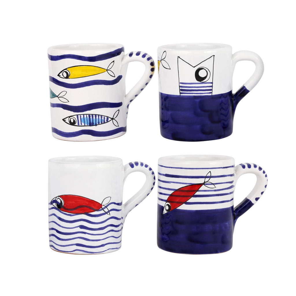 Vietri Pesce Pazzo Assorted Mugs - Set of 4