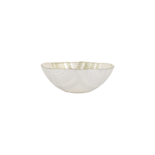 Plaid Glass White Cereal Bowl