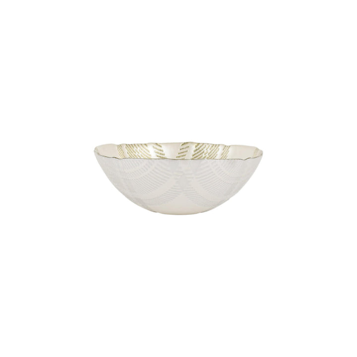 Plaid Glass White Cereal Bowl