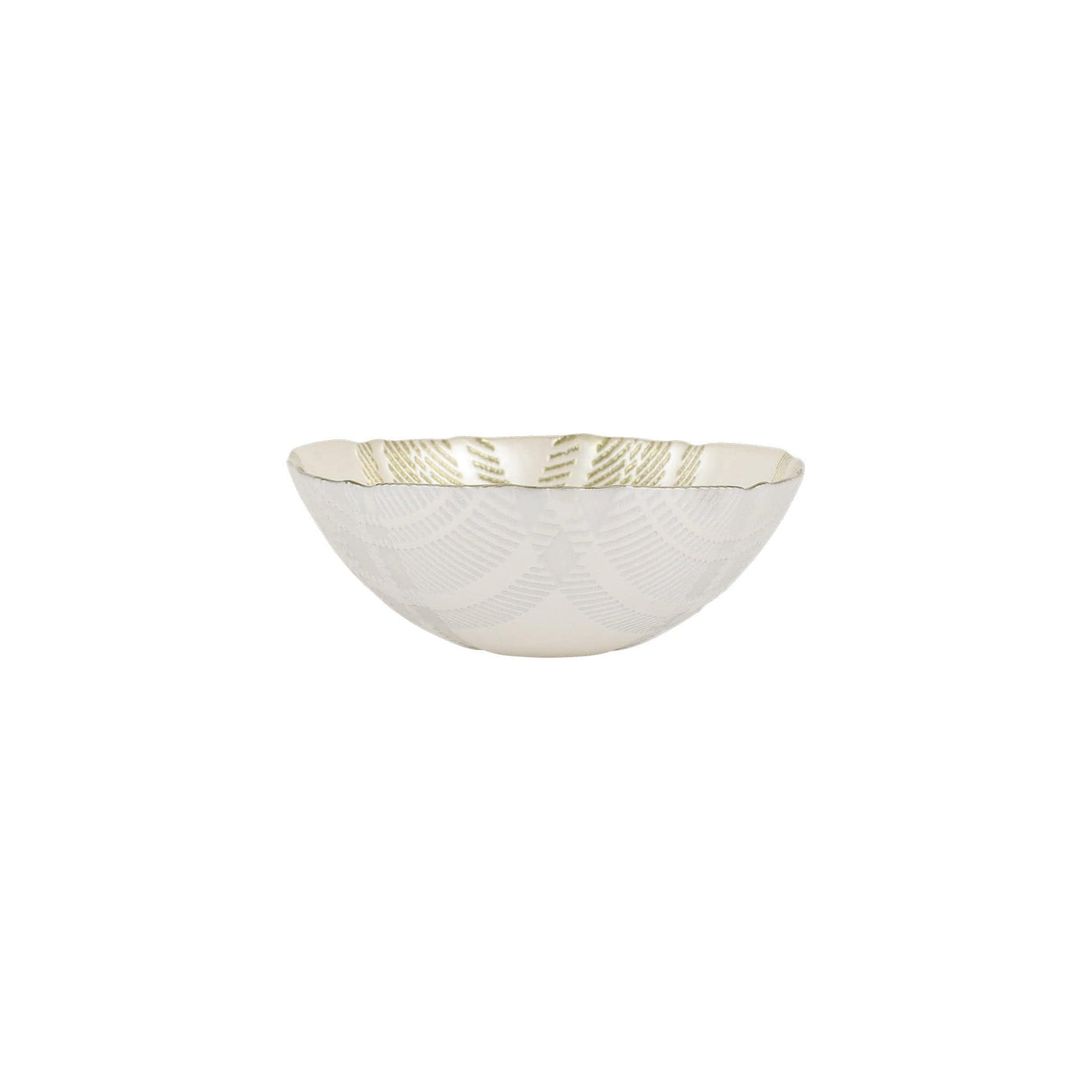 Plaid Glass White Cereal Bowl