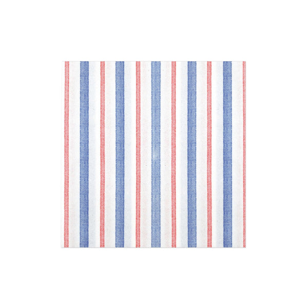 Papersoft Napkins Americana Stripe Dinner Napkins (Pack of 50) - White