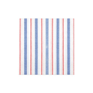 Papersoft Napkins Americana Stripe Dinner Napkins (Pack of 50) - White