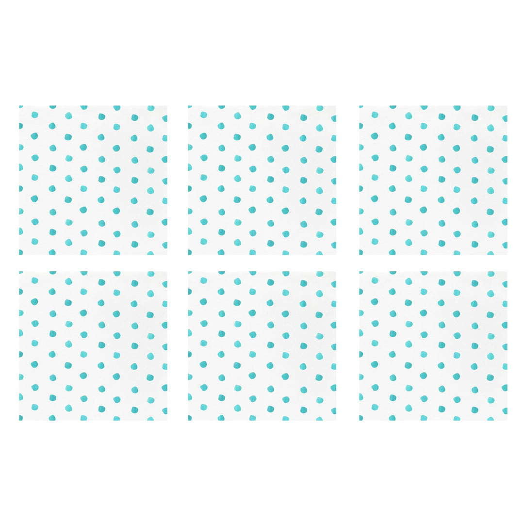 Papersoft Napkins Dot Aqua Cocktail Napkins (Pack of 20) - Set of 6