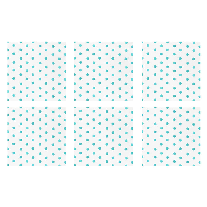 Papersoft Napkins Dot Aqua Cocktail Napkins (Pack of 20) - Set of 6