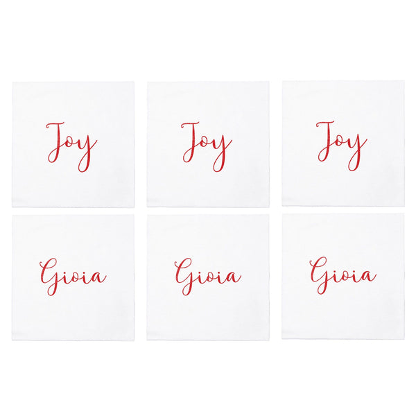 Papersoft Napkins Joy/Gioia Cocktail Napkins (Pack of 20) - Set of 6