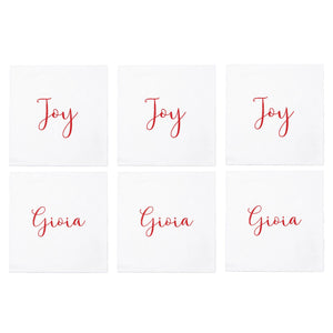 Papersoft Napkins Joy/Gioia Cocktail Napkins (Pack of 20) - Set of 6