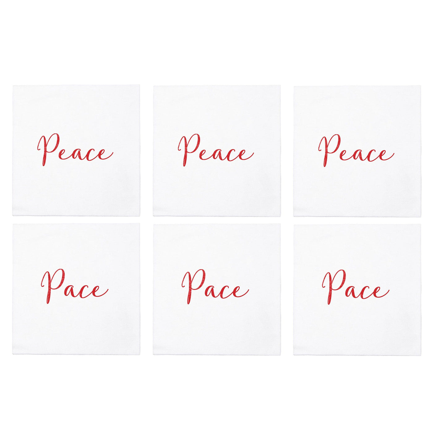 Papersoft Napkins Peace/Pace Cocktail Napkins (Pack of 20) - Set of 6