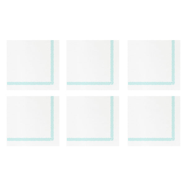 Papersoft Napkins Fringe Aqua Cocktail Napkins (Pack of 20) - Set of 6