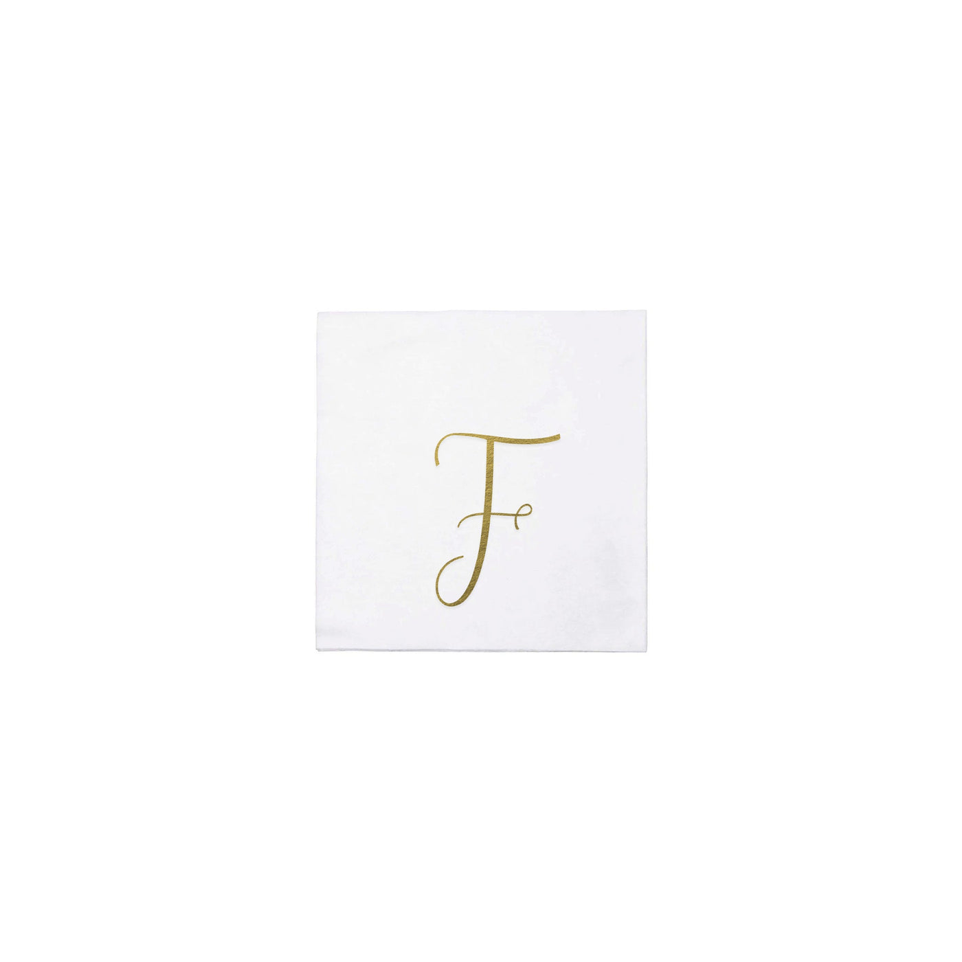 Papersoft Napkins Gold Monogram Cocktail Napkins - F (Pack of 20)