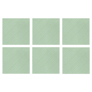 Papersoft Napkins Seersucker Stripe Green Cocktail Napkins (Pack of 20) - Set of 6