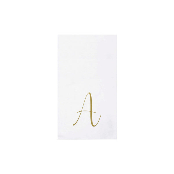 Papersoft Napkins Gold Monogram Guest Towels - A (Pack of 20)