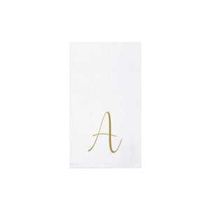 Papersoft Napkins Gold Monogram Guest Towels - A (Pack of 20)