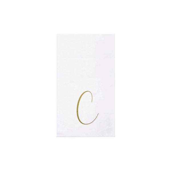 Papersoft Napkins Gold Monogram Guest Towels - C (Pack of 20)