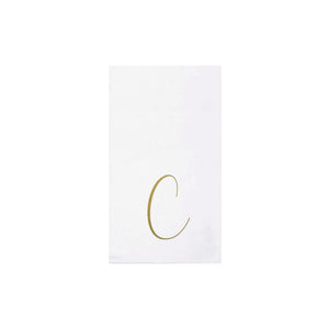 Papersoft Napkins Gold Monogram Guest Towels - C (Pack of 20)