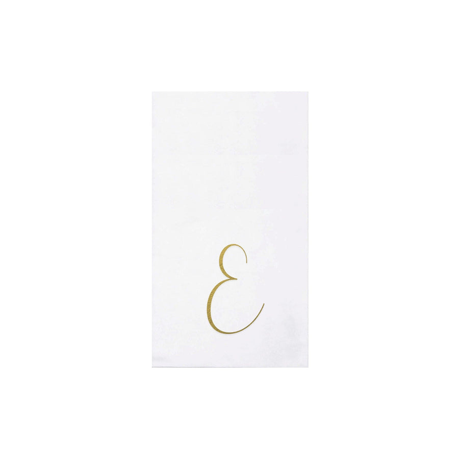 Papersoft Napkins Gold Monogram Guest Towels - E (Pack of 20)