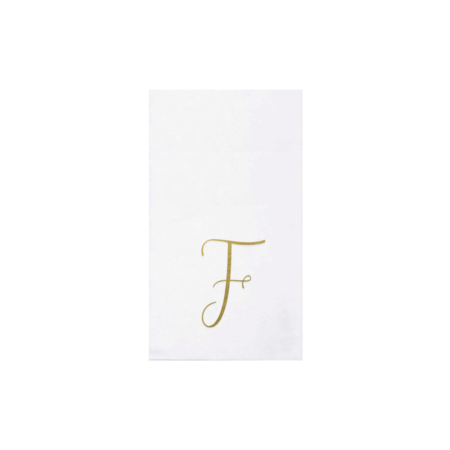 Papersoft Napkins Gold Monogram Guest Towels - F (Pack of 20)