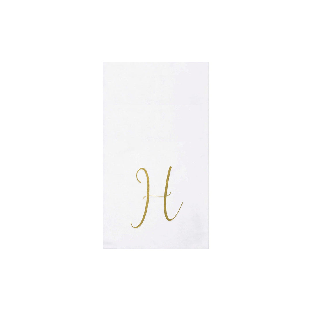 Papersoft Napkins Gold Monogram Guest Towels - H (Pack of 20)